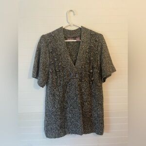 Bauxbei Dot Gray Knit Women's Cardigan Size Large